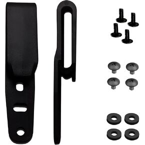 خطاف قبضة كيديكس - 3 فتحات مثقوبة مسبقًا ومشبك حزام كيديكس قابل للثني لـ IWB وOWB كيديكس، جلد، صناعة الحافظة الهجينة - خطاف قبضة غمد سهل مع أجهزة التركيب (أسود) in Kuwait