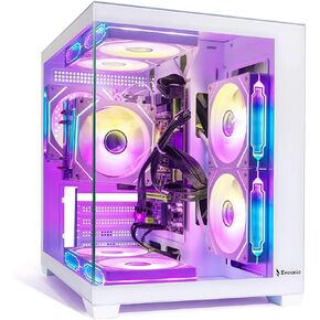 كمبيوتر مكتبي للألعاب، Ryzen 5 5500 حتى 4.2 جيجا هرتز، ذاكرة الوصول العشوائي DDR4 سعة 16 جيجا بايت، بطاقة رسومات GT1030، 1 تيرابايت NVMe M.2 SSD، مزود طاقة 650 واط، Windows 11 Pro - كمبيوتر عالي الأداء للألعاب والعمل والدراسة والاستخدام اليومي in Saudi Arabia