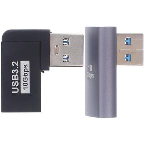 2 قطعة USB بزاوية محول الزاوية اليمنى ذكر إلى أنثى تمديد الانحناء موصل لأجهزة الكمبيوتر المحمولة عالية السرعة 10 جيجابايت في الثانية الأزرق in Saudi Arabia