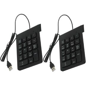 Gadpiparty 2 قطعة لوحة مفاتيح رقمية USB 18 مفتاحًا لوحة أرقام المحاسبة المالية لأجهزة الكمبيوتر المحمول والكمبيوتر المكتبي والكمبيوتر المحمول مع واجهة USB وملحقات الكمبيوتر المحمولة in Kuwait