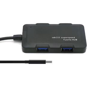 موزع USB C 2.0 4 في 1 مع كابل 30 سم، موسع موزع USB C بـ 4 منافذ لأجهزة الكمبيوتر المحمول والكمبيوتر الشخصي وسطح المكتب ومحرك الأقراص المحمول والمزيد، ونقل البيانات عالي السرعة، أسود in Kuwait