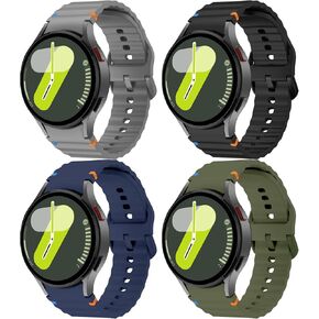 4 قطع من الأربطة المتوافقة مع ساعة Samsung Galaxy Watch 7 Bands 40mm 44mm، 20mm بدون فجوة حزام رياضي من السيليكون لساعة Galaxy Watch 7 6 5 4 FE النساء والرجال in Kuwait