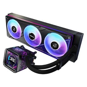 ASRock Phantom Gaming 360 LCD مبرد سائل لوحدة المعالجة المركزية الكل في واحد، شاشة LCD كاملة الألوان 3.4 بوصة، مضخة ثلاثية الطور، مدخل مزدوج، مشعاع 360 مم، وضع 0 ديسيبل، ضمان لمدة 6 سنوات in Kuwait