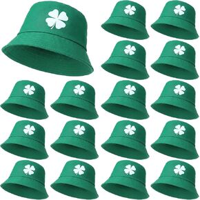 16 قطعة من قبعات دلو عيد القديس باتريك للنساء والرجال قبعات الصيادين الخضراء المحظوظة in Kuwait