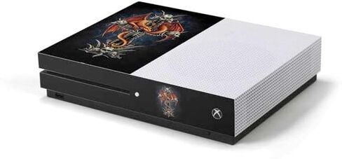 Skinit Decal Gaming Skin Compatible with Xbox One S Console - Officially Licensed Sarah Richter Gothic Dragon & Skull Cross by Sarah Richter Design in Saudi Arabia