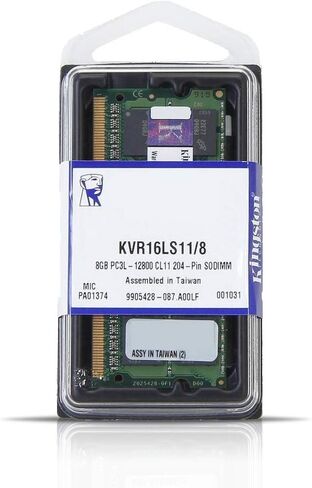 ذاكرة SODIMM سعة 8 جيجابايت 1600 ميجاهرتز PC3-12800 1.35 فولت من Kingston Technology لأجهزة كمبيوتر Dell المحمولة KTD-L3CL/8G in Kuwait
