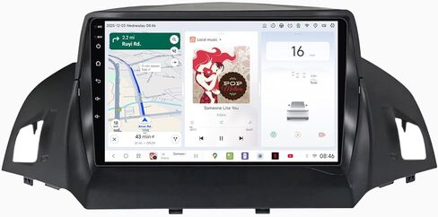 DUDUAUTO DUDU3 Car Radio for Ford Escape 2012-2019 Stereo Update 8-Core 4GB+64GB 9" Carplay & Android Auto Head Unit w/DIY Wallpaper Custom Layout Touch Screen for Navigation,Music,Radio in Kuwait