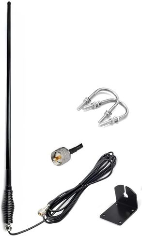 Bull-Bar GMRS Radio Antenna GMRS Mobile Antenna, 462MHz 467MHz UHF GMRS Antenna Heavy Duty Spring Base Compatible with Car Truck Pickup and Off-Road Vehicles Ham Midland Radio Repeater in Kuwait