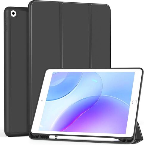 حافظة لجهاز iPad mini الجيل الخامس 2019 / Mini الجيل الرابع 2015 مع حامل أقلام، تنبيه/غفو تلقائي، حافظة خلفية نحيفة للغاية وخفيفة الوزن ثلاثية الطي من مادة TPU الذكية لجهاز iPad mini 5/4، وردي in Kuwait