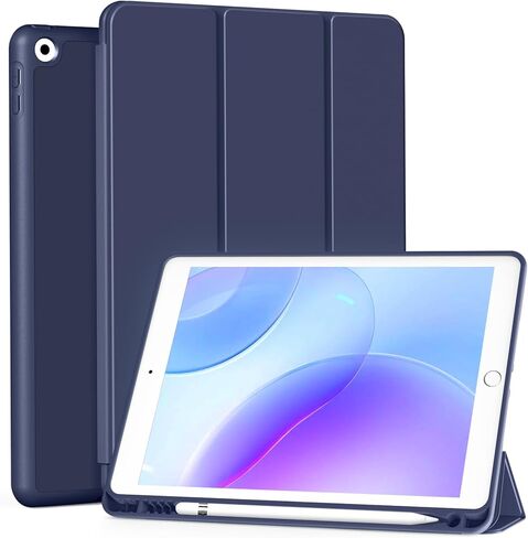 حافظة لجهاز iPad mini الجيل الخامس 2019 / Mini الجيل الرابع 2015 مع حامل أقلام، تنبيه/غفو تلقائي، حافظة خلفية نحيفة للغاية وخفيفة الوزن ثلاثية الطي من مادة TPU الذكية لجهاز iPad mini 5/4، وردي in Kuwait
