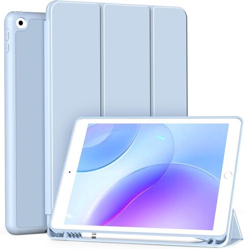 حافظة لجهاز iPad mini الجيل الخامس 2019 / Mini الجيل الرابع 2015 مع حامل أقلام، تنبيه/غفو تلقائي، حافظة خلفية نحيفة للغاية وخفيفة الوزن ثلاثية الطي من مادة TPU الذكية لجهاز iPad mini 5/4، وردي in Kuwait