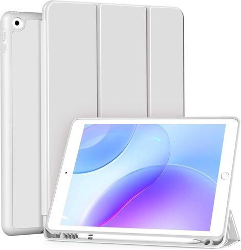 حافظة لجهاز iPad mini الجيل الخامس 2019 / Mini الجيل الرابع 2015 مع حامل أقلام، تنبيه/غفو تلقائي، حافظة خلفية نحيفة للغاية وخفيفة الوزن ثلاثية الطي من مادة TPU الذكية لجهاز iPad mini 5/4، وردي in Kuwait