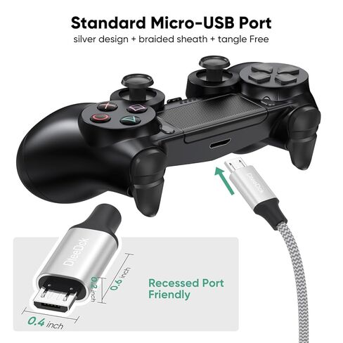 كابل USB إلى Micro USB بطول 10 أقدام 2 حزمة شحن 10 وات ونقل بيانات بسرعة 480 ميجا بت في الثانية USB من النوع A إلى سلك Micro-USB مضفر بطول 10 أقدام لجهاز PS4 Kindle Nokia وهواتف Android القديمة والأجهزة اللوحية والمزيد من أجهزة MicroUSB in Saudi Arabia