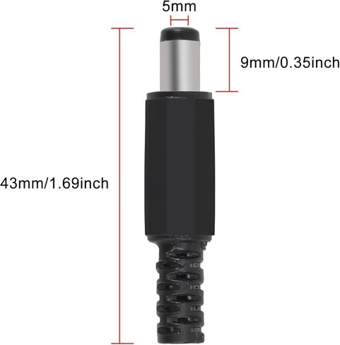 10pcs 5.5mm x 2.1mm DIY Male DC Power Plug Jack Solder Connector Adapter for Power Cable Repair in Saudi Arabia