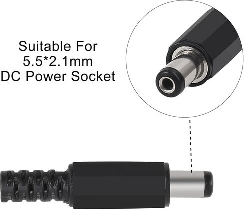 10pcs 5.5mm x 2.1mm DIY Male DC Power Plug Jack Solder Connector Adapter for Power Cable Repair in Saudi Arabia