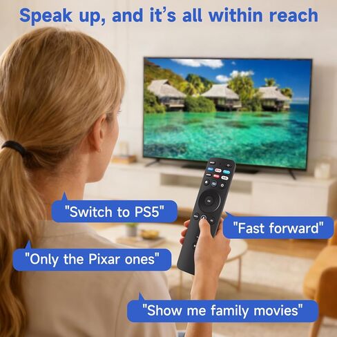 XRT260 جهاز تحكم عن بعد عالمي لتلفزيون Vizio الذكي بديل عن بعد يناسب Vizio V-Series، M-Series 4K HDR Smart TV مع صوت وNetflix، PrimeVideo، Disney، Tubi، Watchfree، Peacock، Crackle Keys in Saudi Arabia