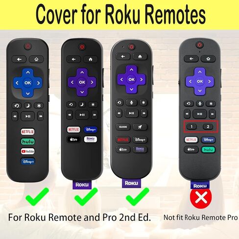 حافظة مكونة من 5 قطع لغطاء جهاز التحكم عن بعد Roku متوافق مع وحدة تحكم عصا التلفزيون Hisense وTCL، حافظة جلدية من السيليكون باللون الأزرق والأخضر والأرجواني والأحمر والأسود in Kuwait