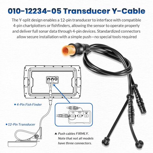 12-Pin إلى Dual 4-Pin محول Y-Cable 010-12234-05 لـ Garmin echoMAP 71sv/72sv/75sv، لـ Striker 7sv، لـ Striker Plus 7sv/9sv، لـ Striker Vivid 7sv/9sv Chartplotter أو Fish Finder in Kuwait