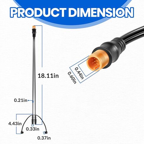 12-Pin إلى Dual 4-Pin محول Y-Cable 010-12234-05 لـ Garmin echoMAP 71sv/72sv/75sv، لـ Striker 7sv، لـ Striker Plus 7sv/9sv، لـ Striker Vivid 7sv/9sv Chartplotter أو Fish Finder in Kuwait