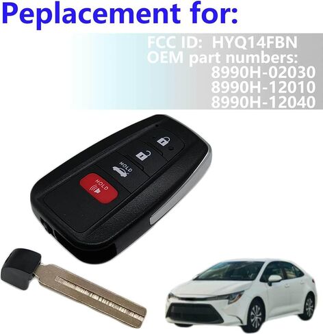 Smart Key for Toyota Corolla 2019-2022, Vehicle Proximity Smart Remote Control Key Fob Replacement for Corolla HYQ14FBN 8990H-02030 231451-2000,315MHz in Saudi Arabia