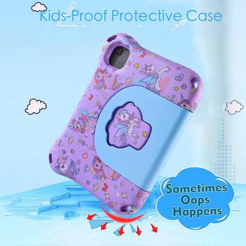 حافظة Unicorn REVVL Tab 2 5G 2025 مقاس 10.1 بوصة للأطفال والبنات الخفيفة EVA غطاء تابلت مناسب للأطفال مع مقبض ومسند للأطفال وغطاء كامل مقاوم للصدمات هدية للفتيات (DJS) in Kuwait