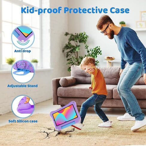 حافظة Unicorn REVVL Tab 2 5G 2025 مقاس 10.1 بوصة للأطفال والبنات الخفيفة EVA غطاء تابلت مناسب للأطفال مع مقبض ومسند للأطفال وغطاء كامل مقاوم للصدمات هدية للفتيات (DJS) in Kuwait