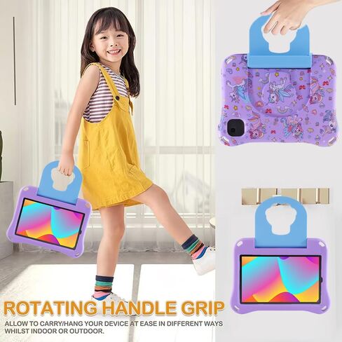 حافظة Unicorn REVVL Tab 2 5G 2025 مقاس 10.1 بوصة للأطفال والبنات الخفيفة EVA غطاء تابلت مناسب للأطفال مع مقبض ومسند للأطفال وغطاء كامل مقاوم للصدمات هدية للفتيات (DJS) in Kuwait