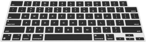 غطاء لوحة المفاتيح kwmobile متوافق مع Apple MacBook Air 13 M4 2025 A3240 - غطاء لوحة المفاتيح باللغة الإنجليزية الأمريكية QWERTY - أسود in Kuwait