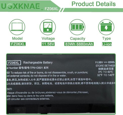 FZ06XL M47636-2C1 Laptop Battery fit for HP Envy 16-H 16-H0000 16-H0011TX 16-H0006TX 16T-F000 16-F0035NR Spectre x360 2-in-1 Spectre x360 Convertible series FZ06083XL M47636-2D1 83Wh 11.58V 6880mAh in Saudi Arabia