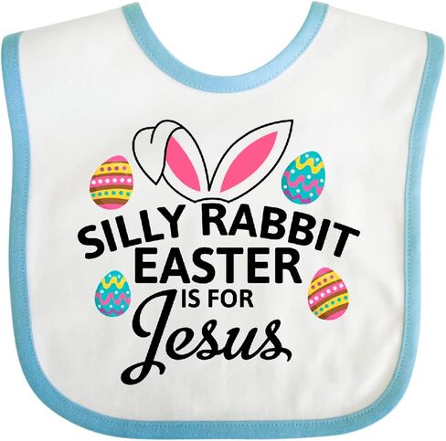 inktastic Silly Rabbit Easter Is for Jesus with Bunny Head and Easter Baby Bib in Saudi Arabia