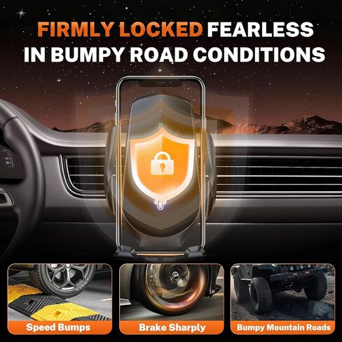 حامل هاتف لسيارتك، مناسب حسب الطلب لسيارة Toyota Tacoma 2016-2023، حامل هاتف كهربائي، شحن لاسلكي، جراب سميك متوافق، يناسب جميع الهواتف، ملحقات السيارة، لا يؤثر على فتحة التهوية in Kuwait