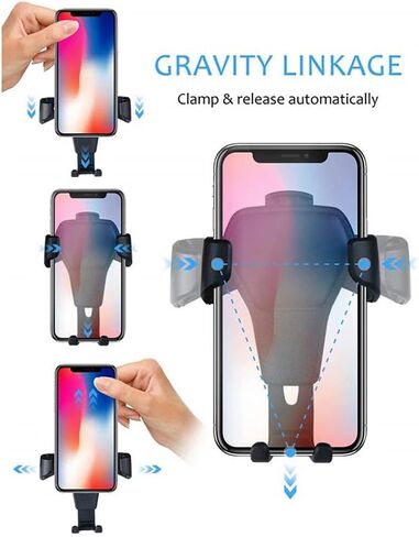 Phone Holder for Car, Air Vent Car Mount Premium Universal Phone Holders Car Phone Holder Mount, Cell Phone Stand for iPhone, Galaxy, Google, and All Other Smartphones Car Accessories in Saudi Arabia