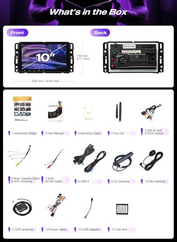 راديو سيارة Android 12 لسيارة Chevy Silverado/Tahoe & GMC Sierra/Yukon، 8 بوصات 1280×720P QLED تعمل باللمس ستيريو، 4+64 جيجابايت 8 النواة، CarPlay اللاسلكي/Android Auto، BT 5.0، 5G WiFi/4G LTE، التوصيل والتشغيل in Kuwait