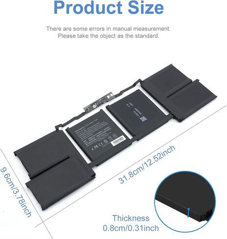 بطارية كمبيوتر محمول A2113 A2141 متوافقة مع جهاز MacBook Pro مقاس 16 بوصة A2141 (إصدار 2019) EMC 3347، تناسب MVVJ2xx/A MVVK2xx/A MVVL2xx/A MVVM2xx/A in Saudi Arabia