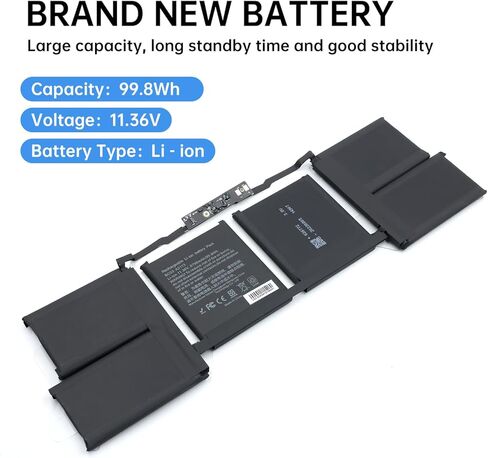 بطارية كمبيوتر محمول A2113 A2141 متوافقة مع جهاز MacBook Pro مقاس 16 بوصة A2141 (إصدار 2019) EMC 3347، تناسب MVVJ2xx/A MVVK2xx/A MVVL2xx/A MVVM2xx/A in Saudi Arabia