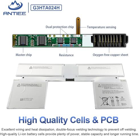 G3HTA023H G3HTA024H Keyboard Battery Compatible with Microsoft Surface Book 1 Model 1703 1704 1705 13.5-inch Keyboard G3HTA048H G3HTA021H (Not Fits for Book 1 Screen) in Saudi Arabia