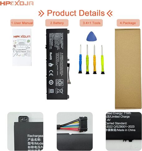 L22C4PA1 Laptop Battery Compatible with Lenovo Yoga 7 16ARP8 16IRL8 14ARP8 14IRL8 14IML9 Series L22D4PA1 L22M4PA1 SB11K38964 5B11K38966 SB11N45990 5B11N46035 71Wh 4623mAh 15.36V in Kuwait
