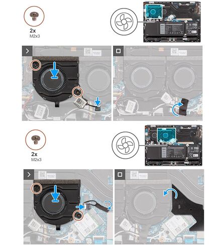 Deal4GO 2-Pack CPU GPU Graphics Cooling Fan 3XMFX 03XMFX Replacement for Dell Inspiron 13 5330 5320 & Vostro 13 5320 in Saudi Arabia