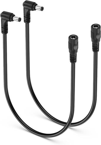PNGKNYOCN 20 سم تيار مستمر 5.5 × 2.1 مم كابل تمديد الطاقة، 20AWG 90 درجة 12 فولت تيار مستمر 5.5 مم × 2.1 مم كابل طاقة ذكر إلى أنثى لنظام مراقبة كاميرات المراقبة CCTV (عبوة من قطعتين) in Kuwait