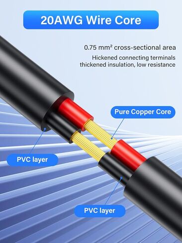 PNGKNYOCN 20 سم تيار مستمر 5.5 × 2.1 مم كابل تمديد الطاقة، 20AWG 90 درجة 12 فولت تيار مستمر 5.5 مم × 2.1 مم كابل طاقة ذكر إلى أنثى لنظام مراقبة كاميرات المراقبة CCTV (عبوة من قطعتين) in Kuwait