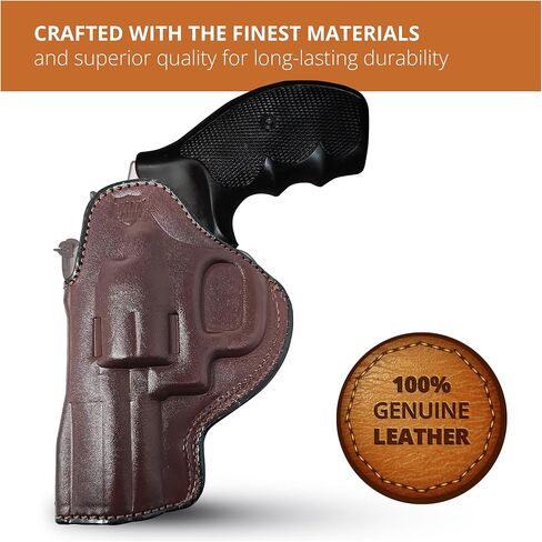 حافظة مسدس Iwb من الجلد الطبيعي لـ S&W 357 Magnum 3 "و 5 أو 6 مسدسات طلقة، 3" برميل - حافظة حمل جلدية مخفية - حافظات حمل Maxx in Kuwait