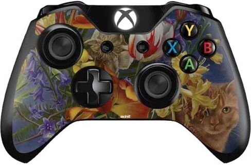 Skinit Decal Gaming Skin Compatible with Xbox One Controller - Officially Licensed Nene Thomas Tabby Cat with Flowers by Nene Thomas Design in Saudi Arabia