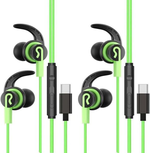 Type-C Professional Gaming Wired Earphones for iPhone 17/16/15 Pro Max, USB-C with Microphone and Adjustable Volume Function, Compatible with iPhone 16/15 Pro/iPad/Galaxy S23/S22/S21/S20 in Saudi Arabia