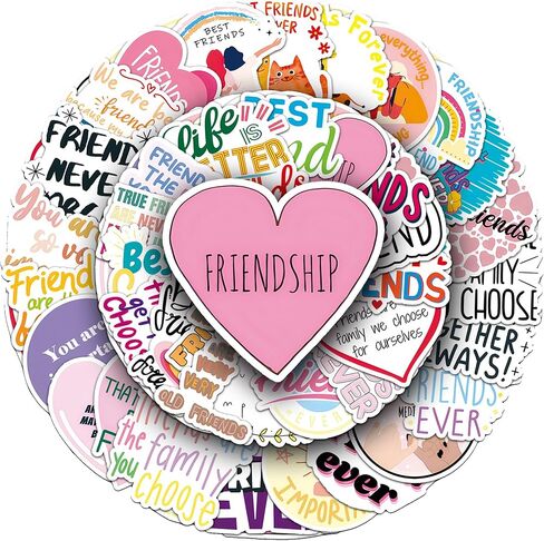 Best Friend Forever Stickers, 50PCs BFF Friendship Vinyl Decals for Laptop, Hydro Flask, Water Bottle Stickers for Kids, Toddlers, Teens, Party Supply Decals as Gifts (Bestfriend) in Saudi Arabia