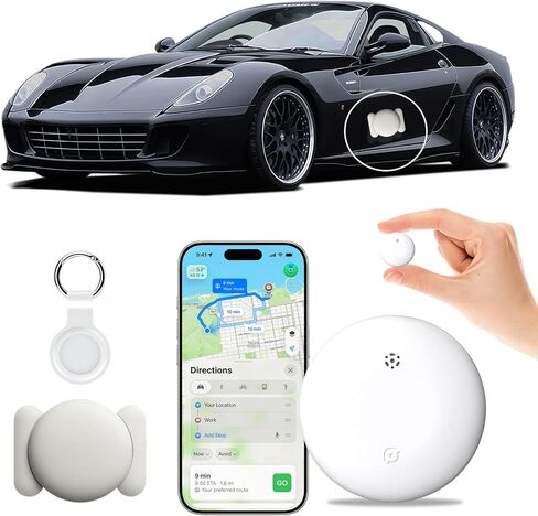 GPS Tracker Device for Vehicles, Non Detectable GPS Tracker for Car with Real-Time Tracking, Hidden Car Tracker Device, No Monthly Fee, No SIM, Vehicle Tracker for Cars, Kids, Pets (White) in Kuwait