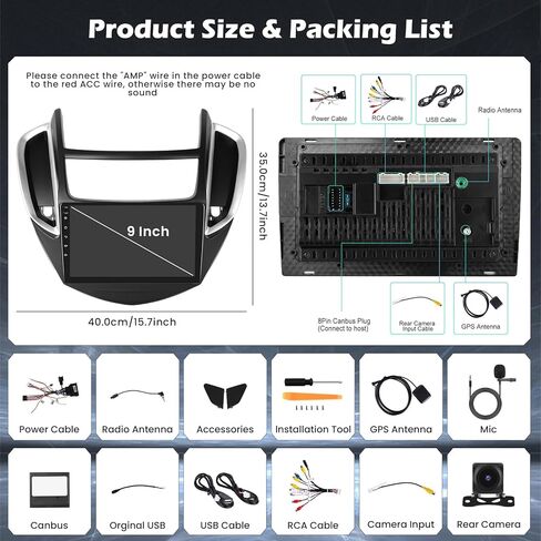 [DSP 4+64G] Android 15 Car Stereo for Chevrolet Chevy Trax 2014-2016, Hikity 9'' IPS Touchscreen Trax Radio Wireless Carplay Android Auto Bluetooth Mirror Link GPS 5G WiFi SWC FM/RDS/32EQ Backup Cam in Saudi Arabia