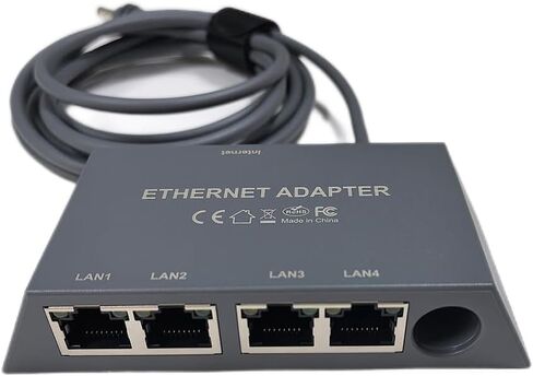 محول إيثرنت مع 4 منافذ RJ45 لـ Starlink Gen3/Mini، منافذ متعددة مع شبكة خارجية سلكية، قم بتوصيل أي جهاز مجهز بـ RJ45 تقريبًا - أجهزة التوجيه وأجهزة الكمبيوتر المحمولة وأجهزة الكمبيوتر المكتبية وأجهزة التلفزيون الذكية والطابعات in Kuwait