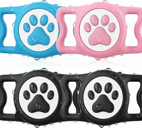 4 Pack-Waterproof Airtag (2nd Generation) Dog Collar Holder for Apple Air Tag, Silicone Dog Airtag Holder for Anti-Lost Protective Apple AirTag for Pet Collar - Fits All Width Collars in Saudi Arabia