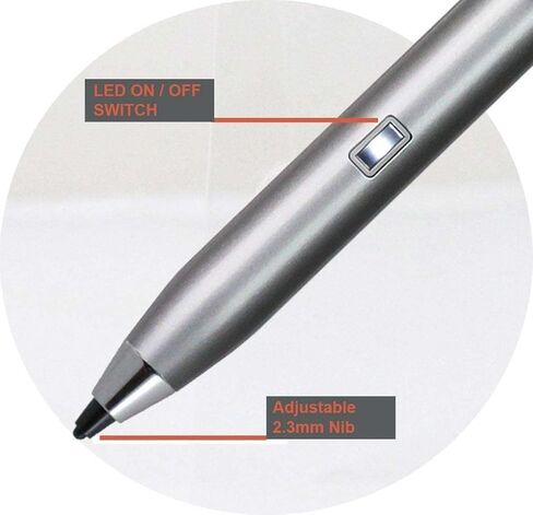 Broonel Grey Fine Point Digital Active Stylus Pen Compatible with The Fire Tablet with Alexa, 10.1" Display, 8 GB, Black, Silver Aluminium, White in Saudi Arabia