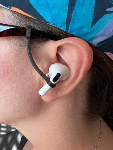 PodSTRAP™ – Silicone Strap Accessory for Securing Wireless Earbuds, Black – Manufactured in The USA –Patents Pending in Saudi Arabia